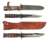 WWII USN MK2 FIGHTING KNIFE by CAMILLUS LOT OF 2