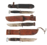 WWII ERA US CASE XX & PAL FIGHTING KNIFE LOT OF 3