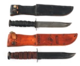 WWII ERA US KA-BAR & ONTARIO FIGHTING KNIVES