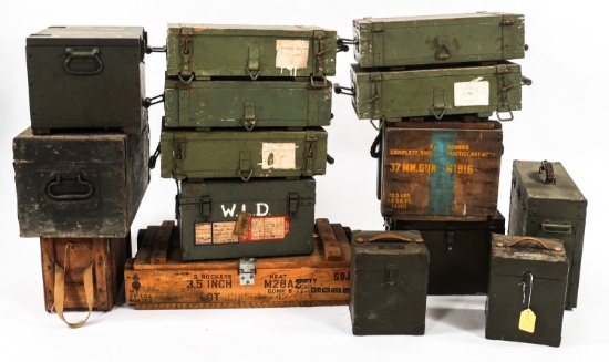 WWI - WWII US ARMY AMMUNITION & STORAGE CRATES