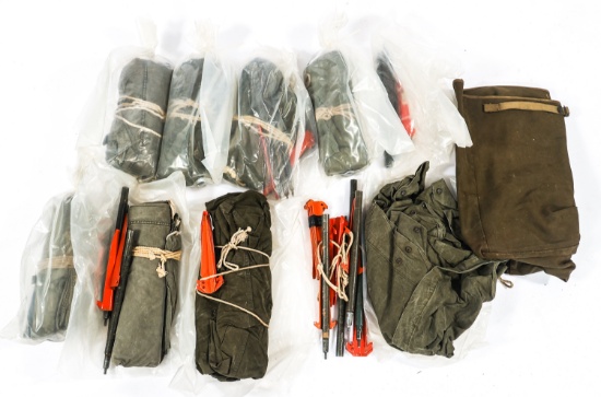 COLD WAR ERA US ARMY TENT KITS & DUFFEL BAG