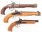 PERCUSSION PISTOLS .45 CALIBER LOT OF 3