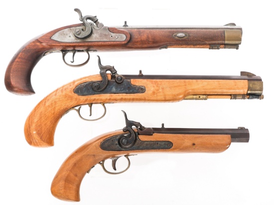 PERCUSSION PISTOLS .45 CALIBER LOT OF 3