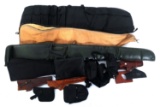 PISTOL HOLSTERS, BAGS AND RIFLE CASES LOT