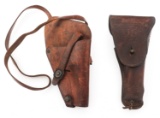 MILITARY LEATHER PISTOL HOLSTER LOT OF 2