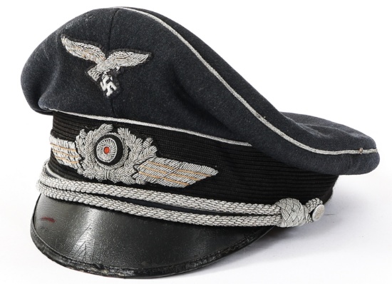 WWII GERMAN LUFTWAFFE OFFICER VISOR CAP