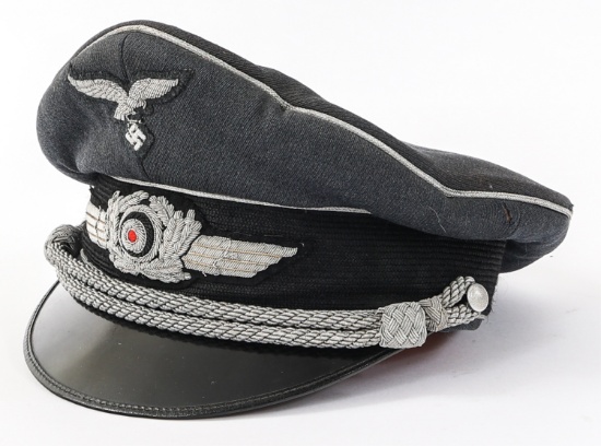 WWII GERMAN LUFTWAFFE OFFICER VISOR CAP