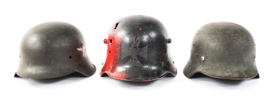 WWI - WWII GERMAN HELMET SHELLS & LINER BAND