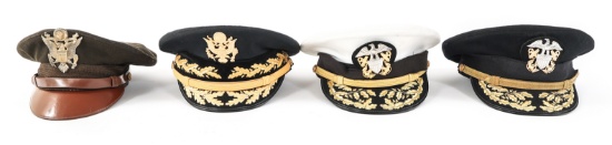 WWII - CURRENT US ARMY & NAVY OFFICER VISOR CAPS