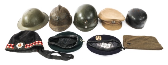 WWI - WWII WORLD MILITARY HEADGEAR