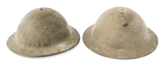 WWII US M1917A1 & BRITISH COMBAT HELMETS