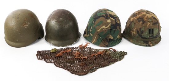 WWII - GULF WARS US ARMY M1 & PASGT COMBAT HELMETS