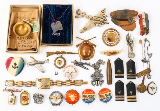 WWII - COLD WAR US PINS & SWEETHEART JEWELRY