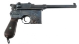 MAUSER MODEL C96 9x19mm CALIBER SEMI AUTO PISTOL