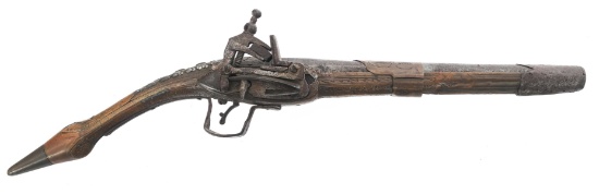 BALKAN RAT TAIL FLINTLOCK PISTOL