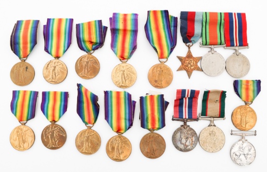 WWI - WWI UK & CANADIAN VICTORY & SERVICE MEDALS