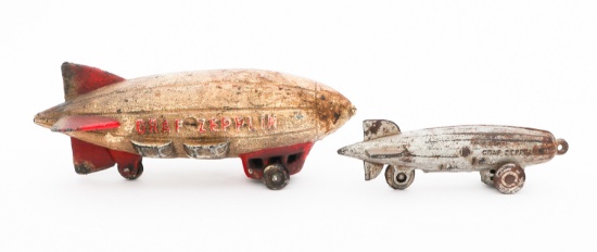 EARLY 20th C. GERMAN CAST IRON GRAF ZEPPELIN TOYS