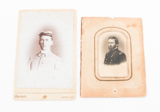 ULYSSES GRANT & US SOLDIER CDV PHOTO CARDS