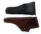 US WWI & WWII LEATHER PISTOL HOLSTERS