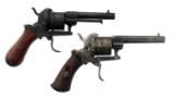 BELGIAN PINFIRE .30 CALIBER SA REVOLVERS