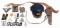 MODERN COPY OF WWII GERMAN CAP, INSIGNIA & US GEAR