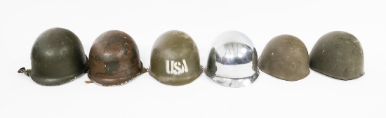 WWII - COLD US M1 & ITALIAN M33 COMBAT HELMETS