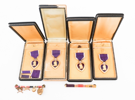 WWII US ARMED FORCES PURPLE HEART MEDALS