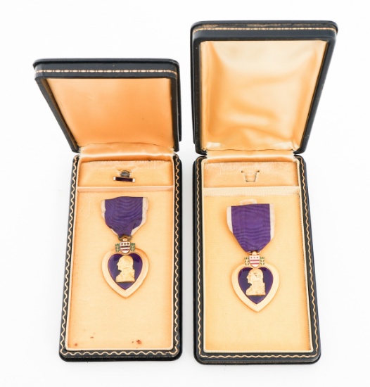 WWII US ARMED FORCES NAMED PURPLE HEART MEDALS