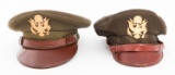 WWII US ARMY OFFICER CRUSHER & VISOR CAPS