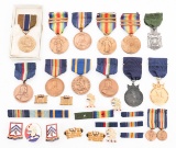 WWI - WWII US & NATIONAL GUARD MEDALS & INSIGNIA