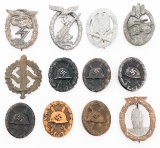 WWII GERMAN LUFTWAFFE, HEER & KRIEGSMARINE BADGES