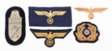 WWII GERMAN KRIEGSMARINE SLEEVE SHIELD & BADGES