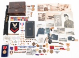WWII US ARMED FORCES INSIGNIA & PHOTOGRAPHS