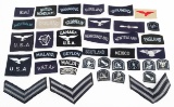 WWII BRITISH RAF INSIGNIA & FOREIGN VOL. PATCHES