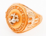 WWII US ARMED FORCES 10K GOLD SWEETHEART RING