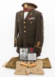 WWII US ARMY OFFICER NAMED UNIFORM & DACHAU PASS