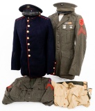 WWII US MARINE SERVICE ALPHA & DRESS BLUE TUNICS