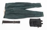 WWII SWISS & GERMAN TROUSERS, BELT & MAP CASE