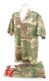 BUSH WAR RHODESIAN CAMO UNIFORM & ARMORED BELT