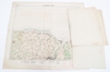 WWII PRE D-DAY BRITISH NAVAL MAPS OF NORMANDY