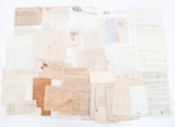 19th C. US LEGAL CONTRACTS, NEWPAPERS & LETTERS