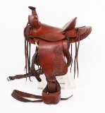 LEATHER SADDLE WITH STIRRUPS