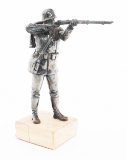 WWII GERMAN SOLDIER SILVER PLATED DISPLAY STATUE