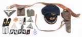 MODERN COPY OF WWII GERMAN CAP, INSIGNIA & US GEAR