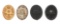 WWII GERMAN GOLD, SILVER & BLACK WOUND BADGES