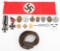WWI - WWII GERMAN IRON CROSS, BELT & TINNIES