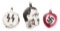 WWII GERMAN HITLER, NSDAP & SS CHRISTMAS ORNAMENTS
