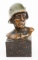 WWII GERMAN SOLDIER BRONZE BUST