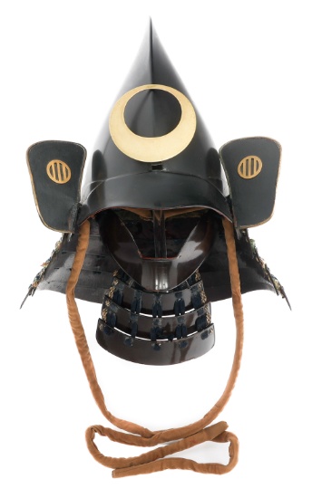 JAPANESE EDO PERIOD LACQUERED COURT HELMET