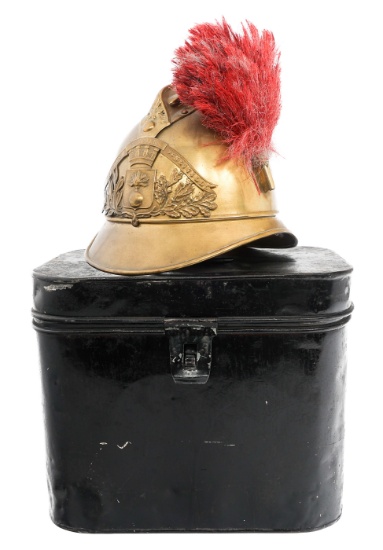 19th C. FRENCH TOWN OF NEUVILLE FIREMAN HELMET